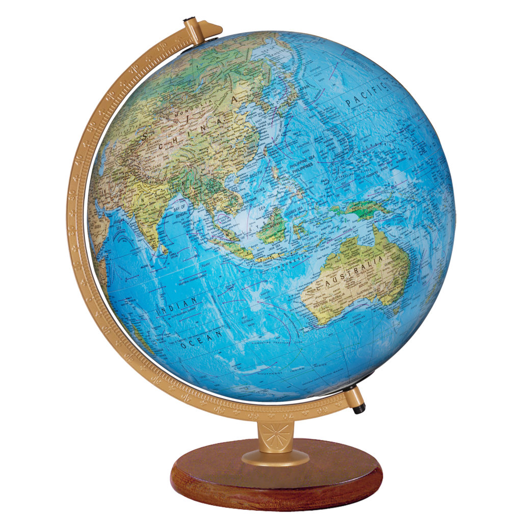 Livingston 12 Blue Illuminated Raised Relief Desk Replogle Globes