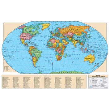 World Map-72119-education-laminated