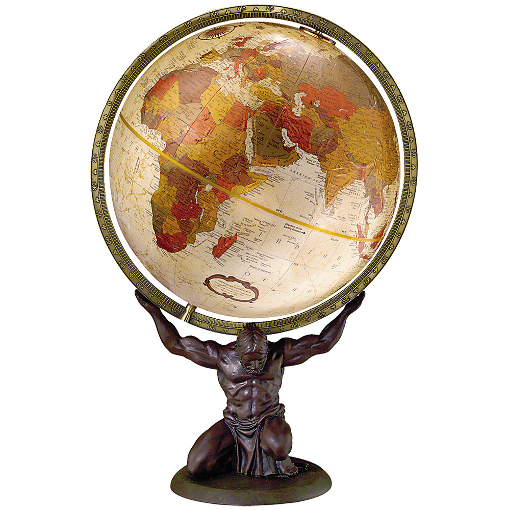 Bøde Opera trappe Atlas 12″ Bronze Metallic Raised Relief Desk | Replogle Globes