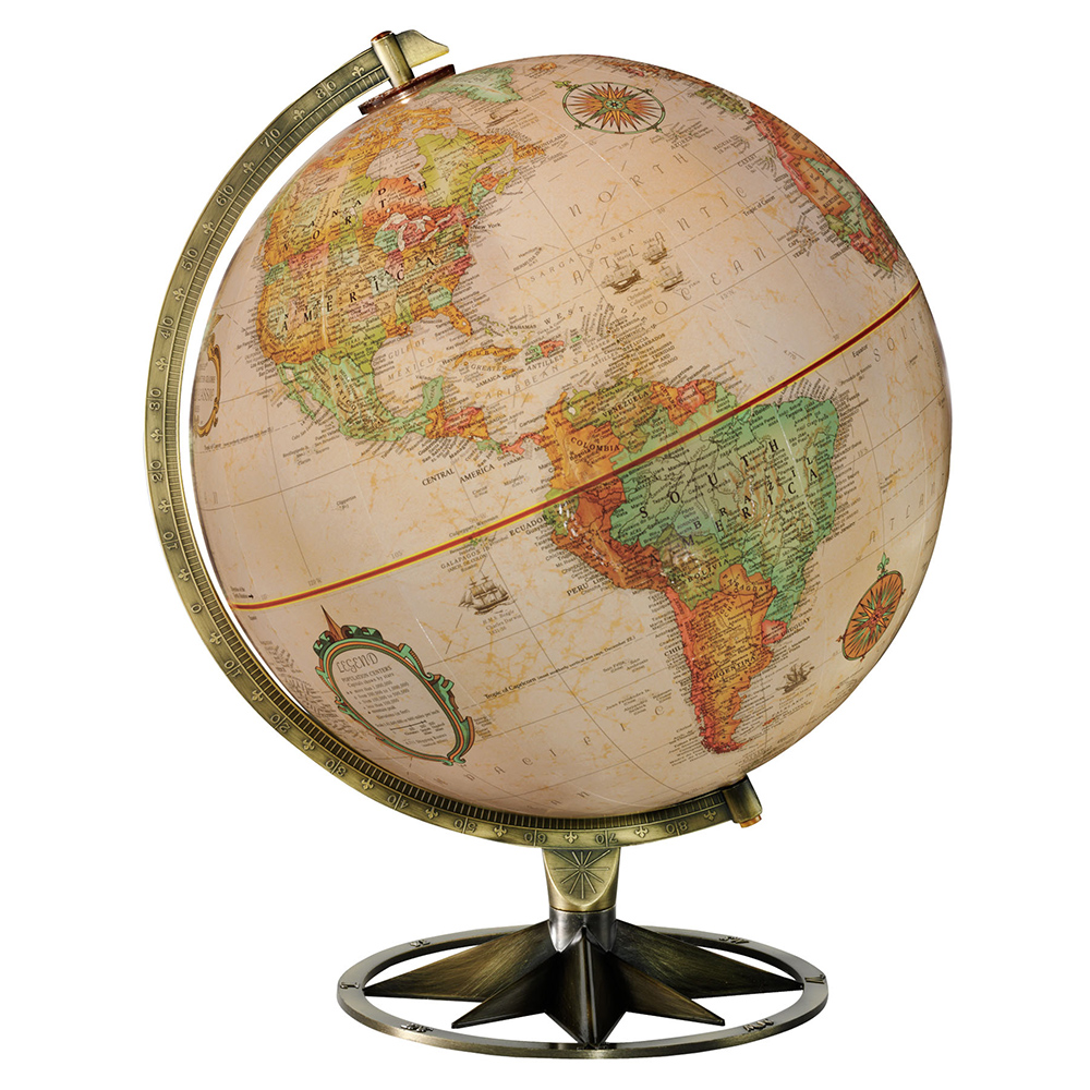 thumbnail image 2 of Replogle 12 Inch Explorer Globe - Raised Relief World Map With Gold Base, Over 4000 Location Names 2 of 11