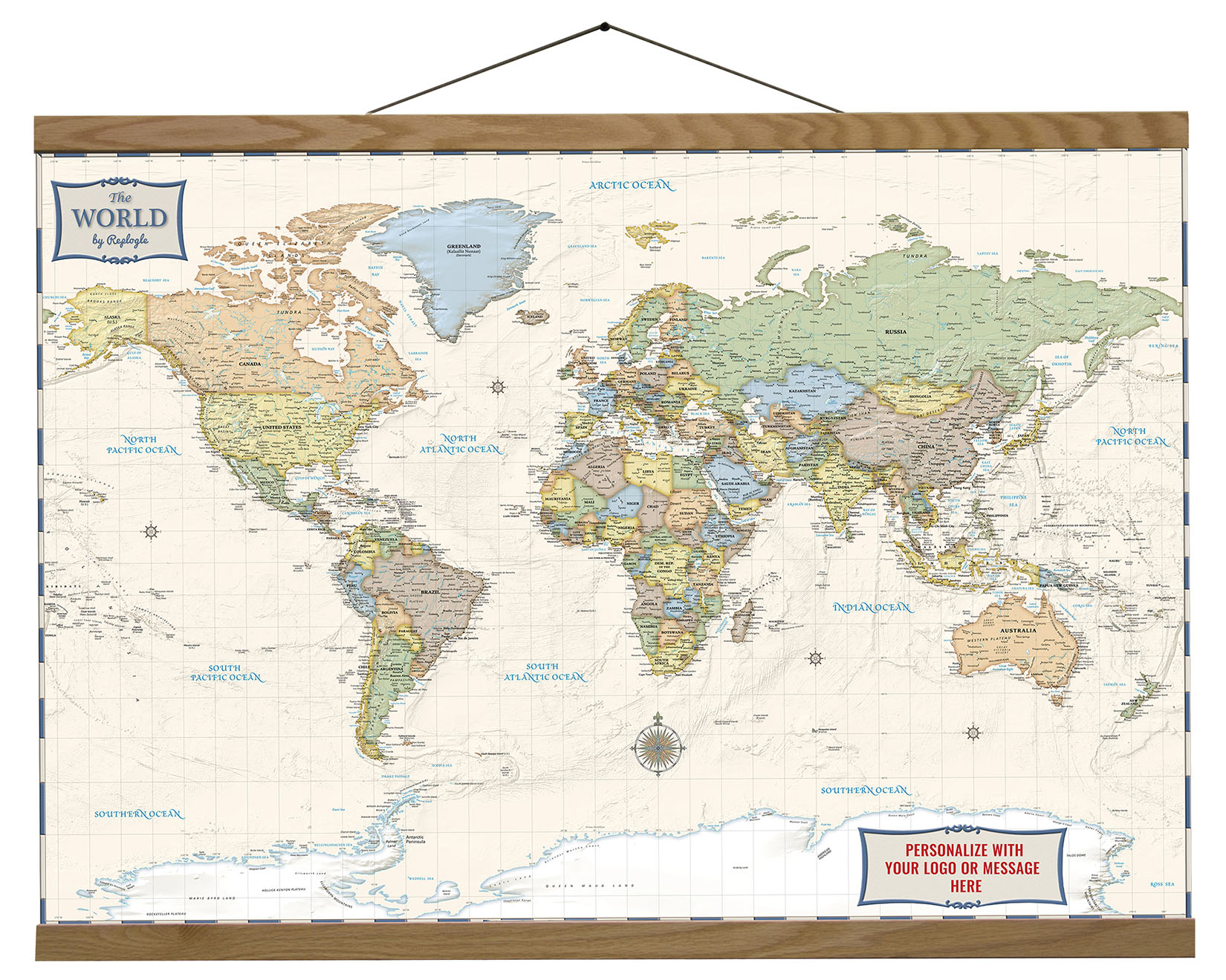 4 Ft. World Map – Laminated