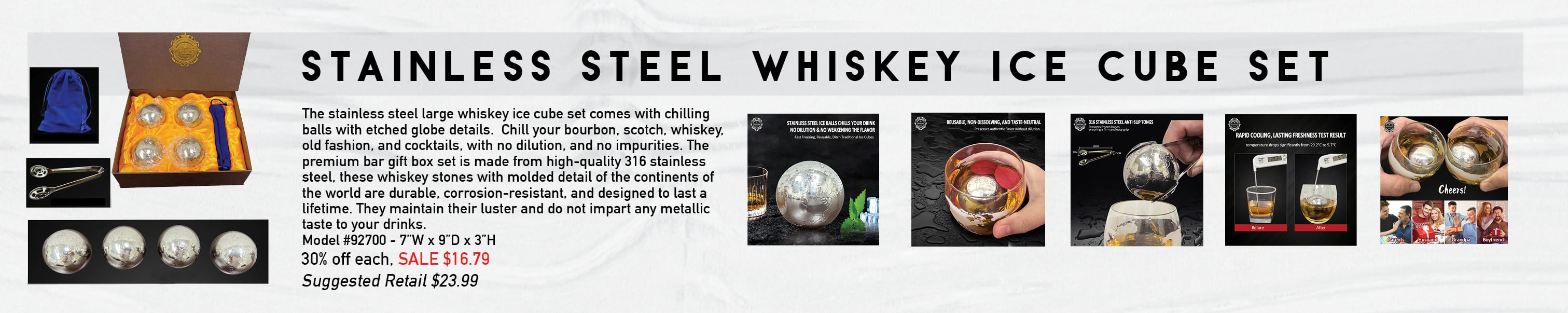 92700 WHISKEY ICE CUBE SET