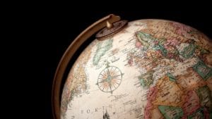 Quincy 9 inch antique globe