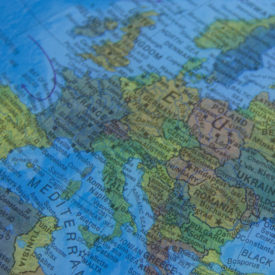 Blue map detail illuminated